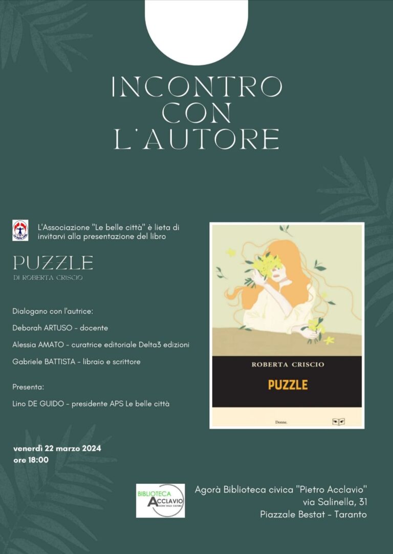 Incontro con l’autore – Roberta Criscio – Puzzle